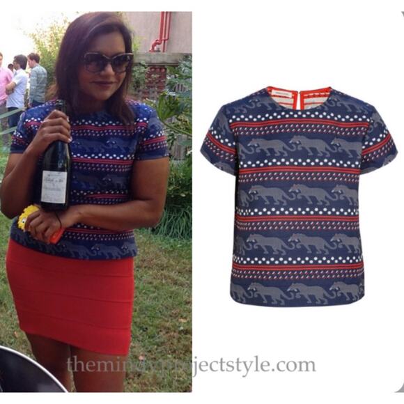 Emma Cook Jacquard Panther Blouse Top Size 4 - Picture 1 of 7